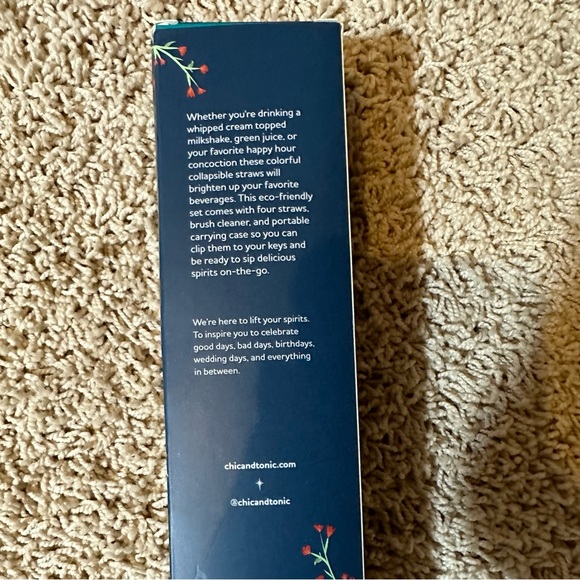 Chic and Tonic Silicone Straws- NIP - Picture 2 of 3